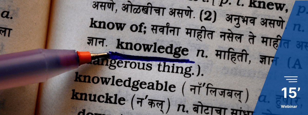 Dictionary page displaying the word 'knowledge' to represent the process of extracting vocabulary from legacy documentation