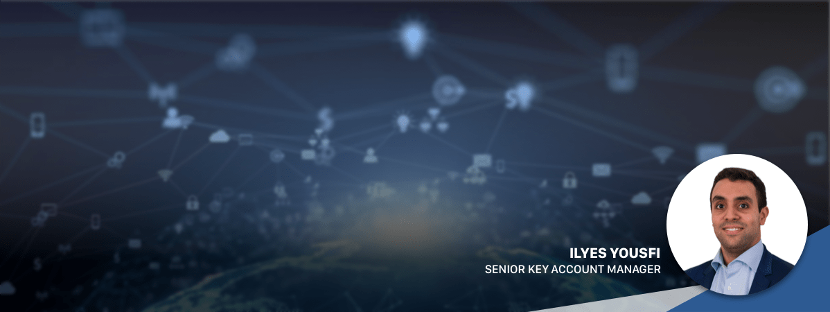 Interconnected holographic icons showing the synchronization of a systems engineering toolchain through SES ENGINEERING Studio