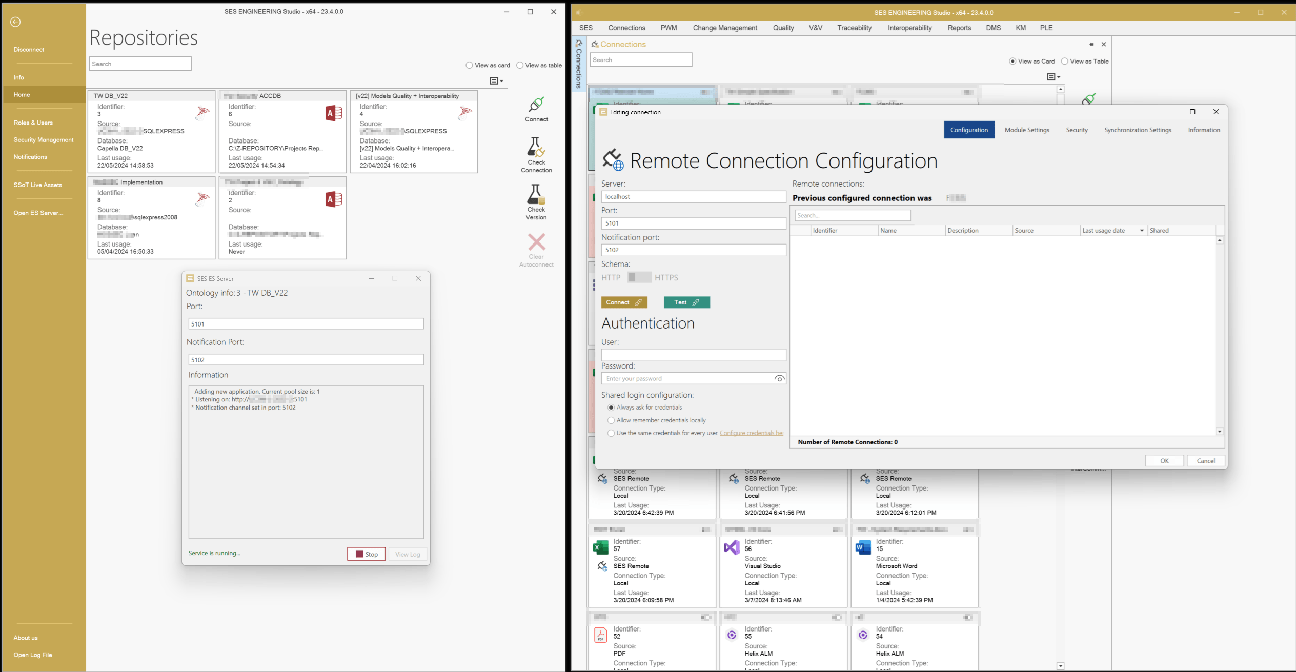 Screenshot of how to configure remote connection for different infrastructures