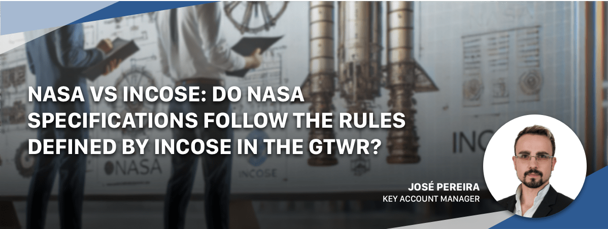 Two men comparing and collaborating wtih NASA specifications and INCOSE's GtWR guidelines